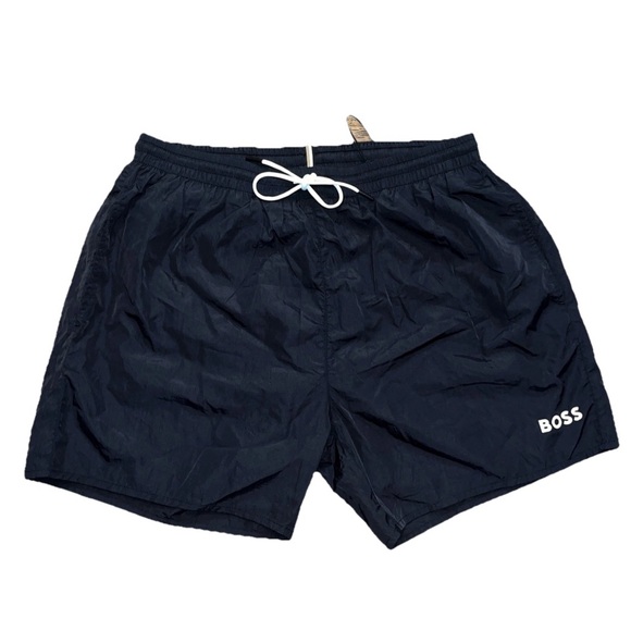 HUGO BOSS Men Vibe W/Unique Intricate Pattern Quick Dry Mesh Lining Swim Trunks - Picture 13 of 16